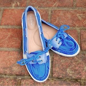Coach Rainy Canvas Boat Shoe Size 7 (2230)